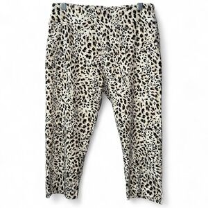 Zac & Rachel Leopard Print Cropped Pants‎ Size 10 Women's Neutral Animal Print